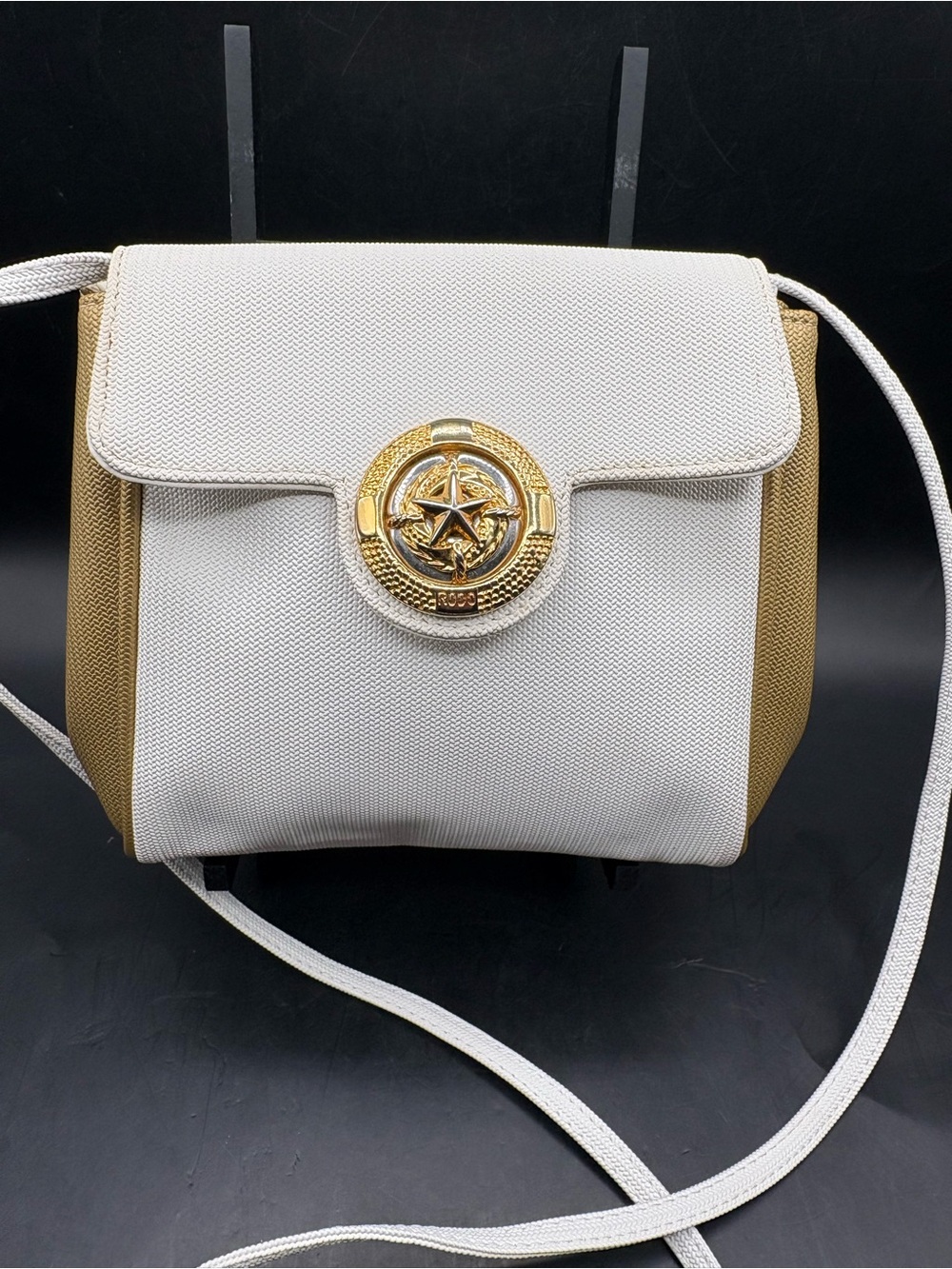 Vintage Rodo Italy Nautical Crossbody Bag Compass Star Whimsical Coastal Preppy